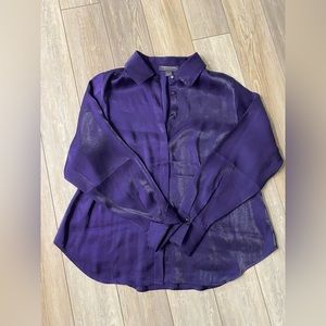 Designs & Co Long Sleeve Purple Blouse, size 22